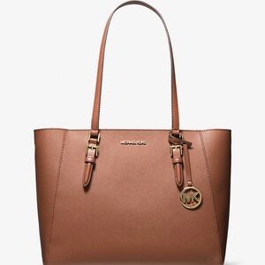 NWT Michael Kors Jet Set Top-Zip Leather Tote Bag – Authentic